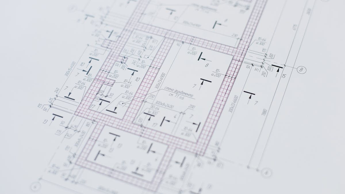 Close-up view of an architectural floor plan showcasing design creativity and layout precision.